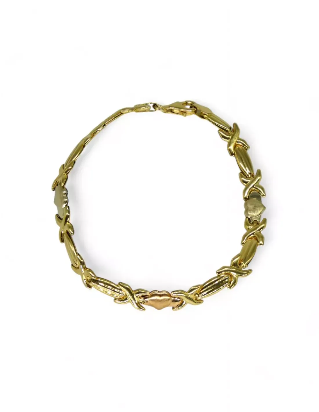 Hot Pulsera motivos tres corazones oro 18k - 19cm Pulseras De Plata | Pulseras De Oro