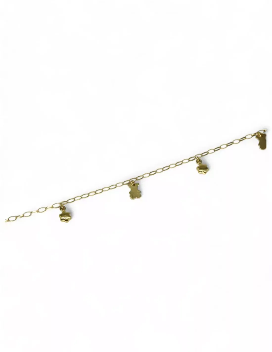Online Pulsera  ositos y flores colgantes oro 18k - 18cm Pulseras De Plata | Pulseras De Oro