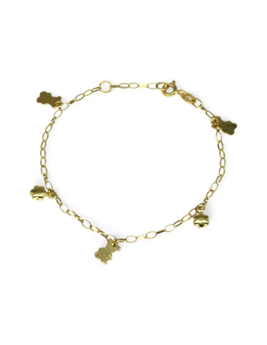 Online Pulsera  ositos y flores colgantes oro 18k - 18cm Pulseras De Plata | Pulseras De Oro