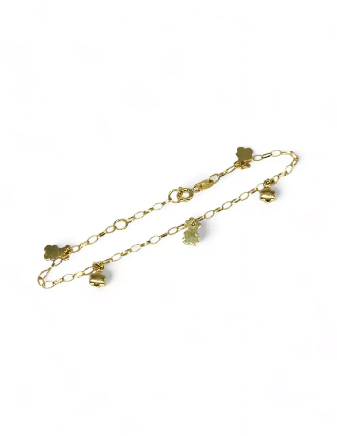 Online Pulsera  ositos y flores colgantes oro 18k - 18cm Pulseras De Plata | Pulseras De Oro