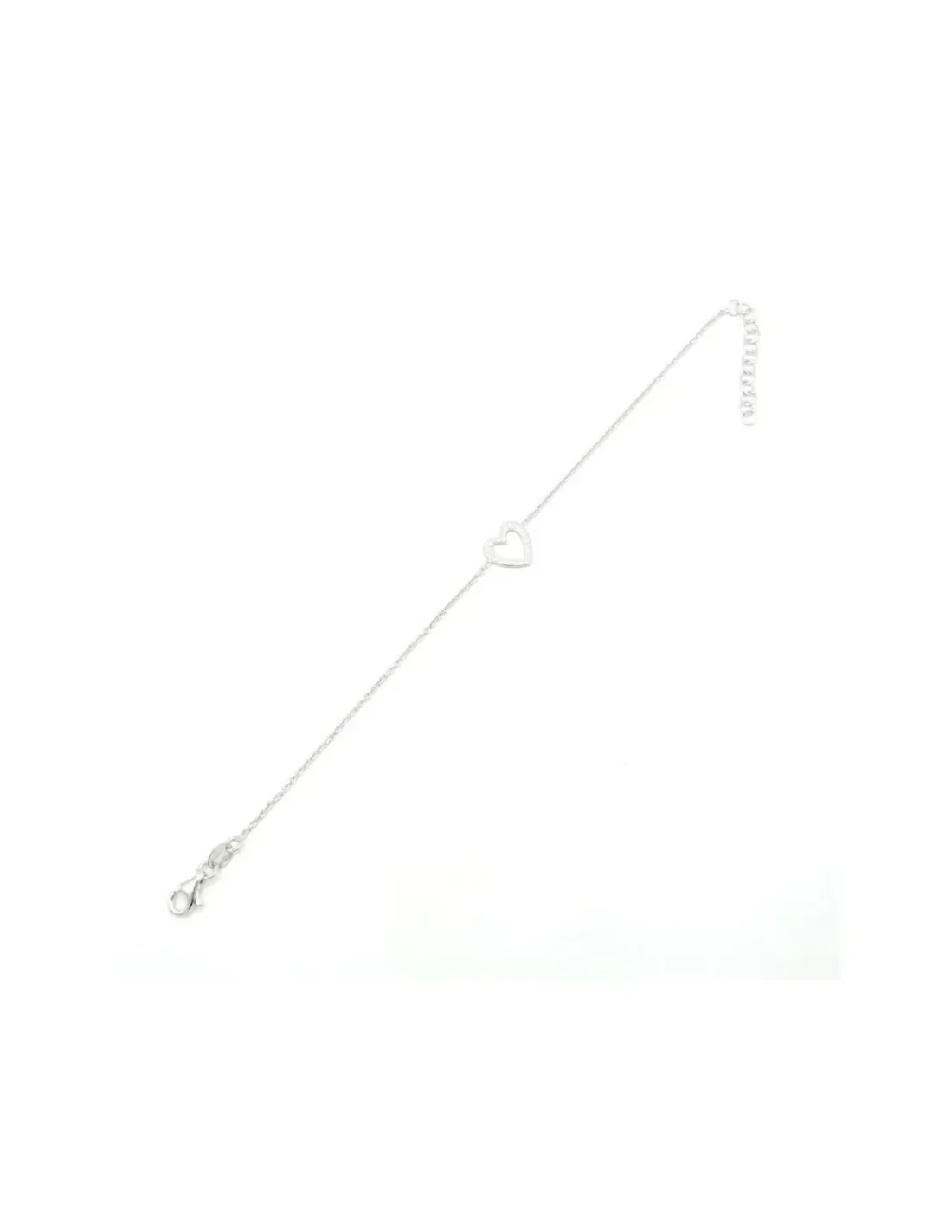 Cheap Pulsera plata con corazón central diamantado Pulseras De Oro