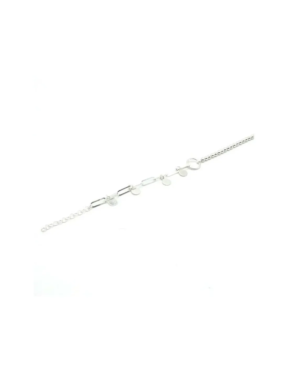 Fashion Pulsera plata eslabones, bolas, círculo y chapas Pulseras De Oro