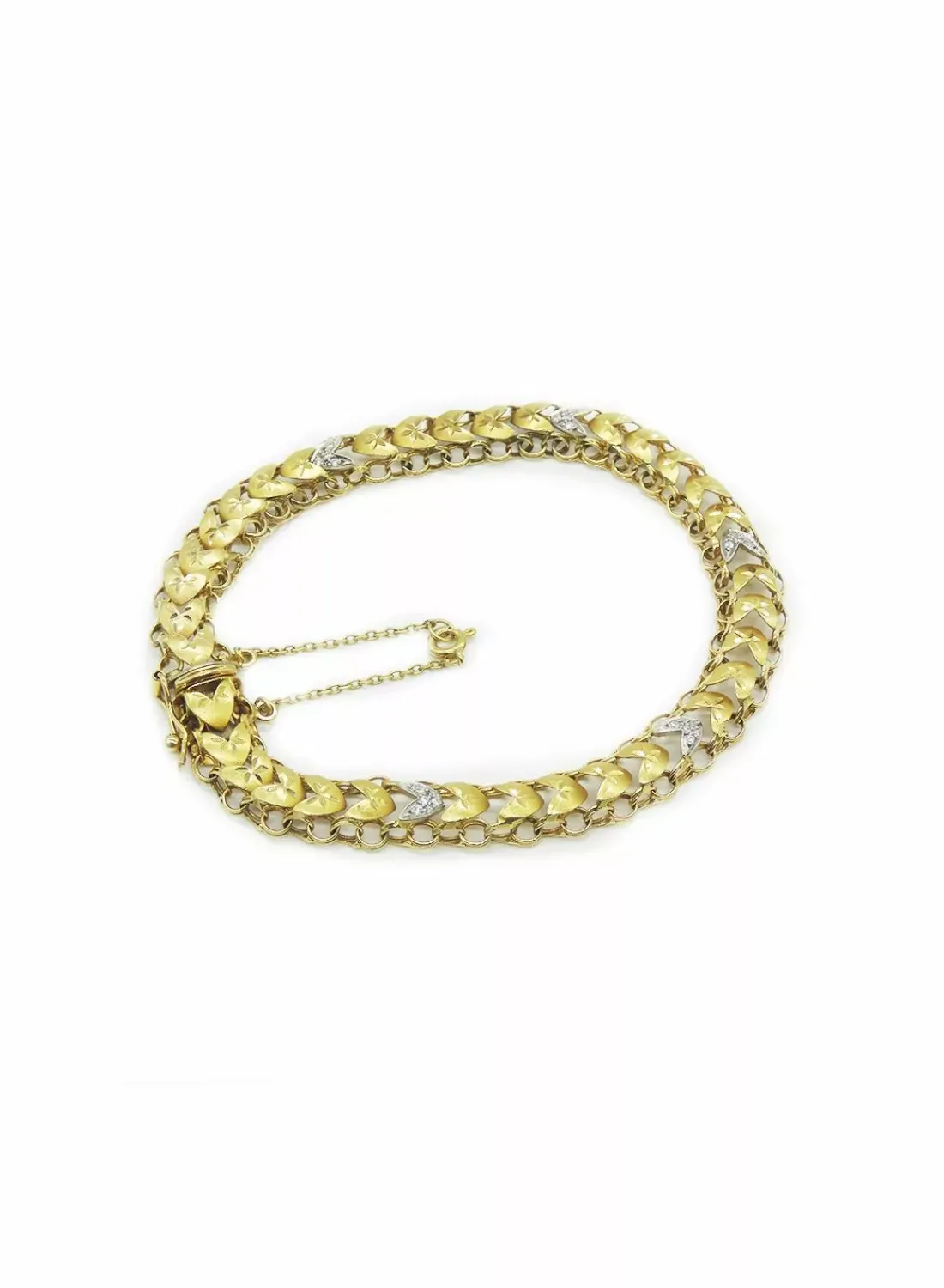 Outlet Pulsera princesa corazones oro 18k - 21cm Pulseras De Plata | Pulseras De Oro
