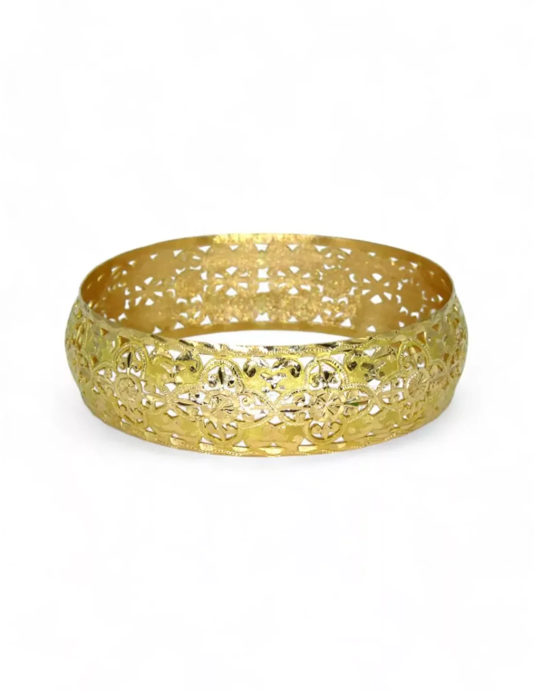 Online Pulsera rígida ancha con dibujo labrada oro 18k - 6.5cm Pulseras De Plata | Pulseras De Oro