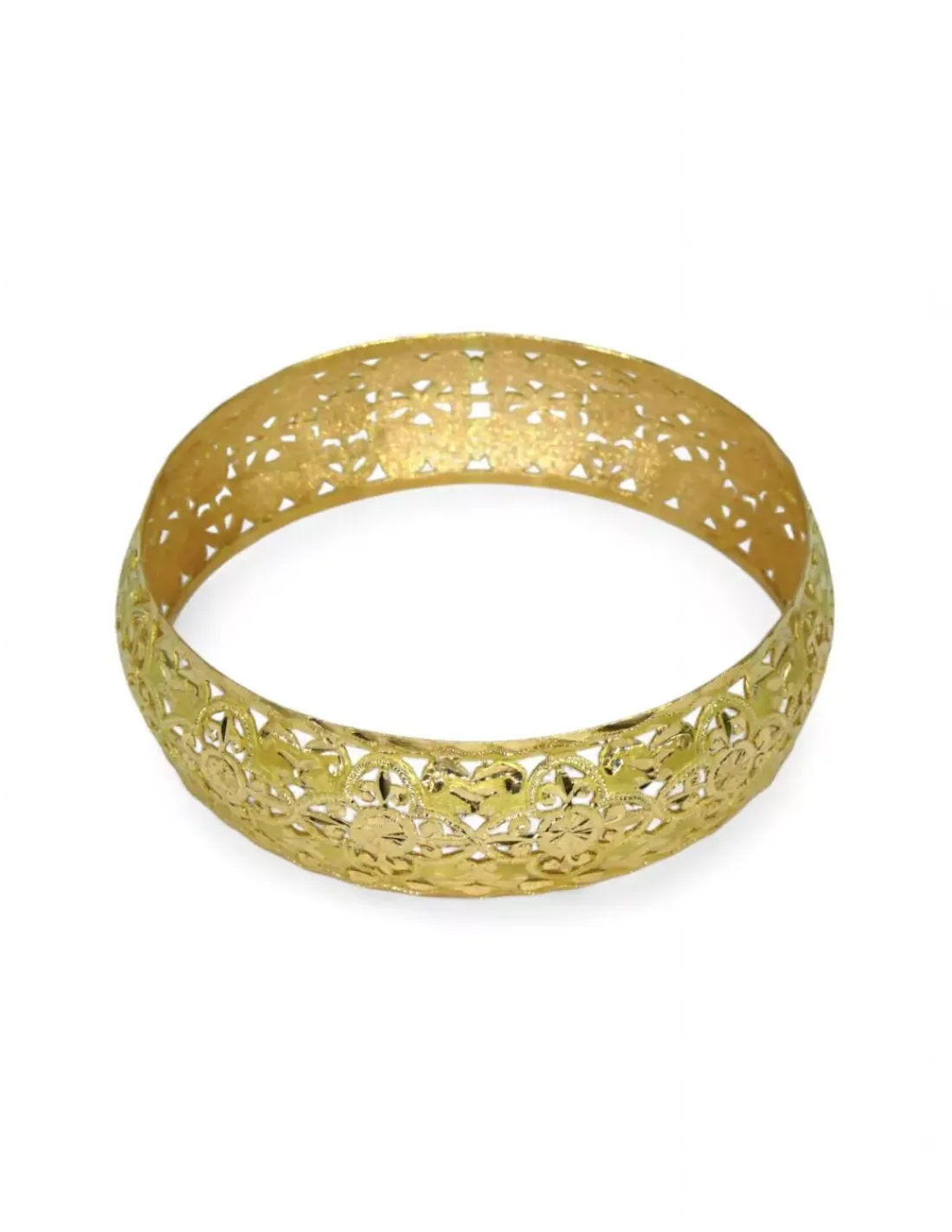 Online Pulsera rígida ancha con dibujo labrada oro 18k - 6.5cm Pulseras De Plata | Pulseras De Oro