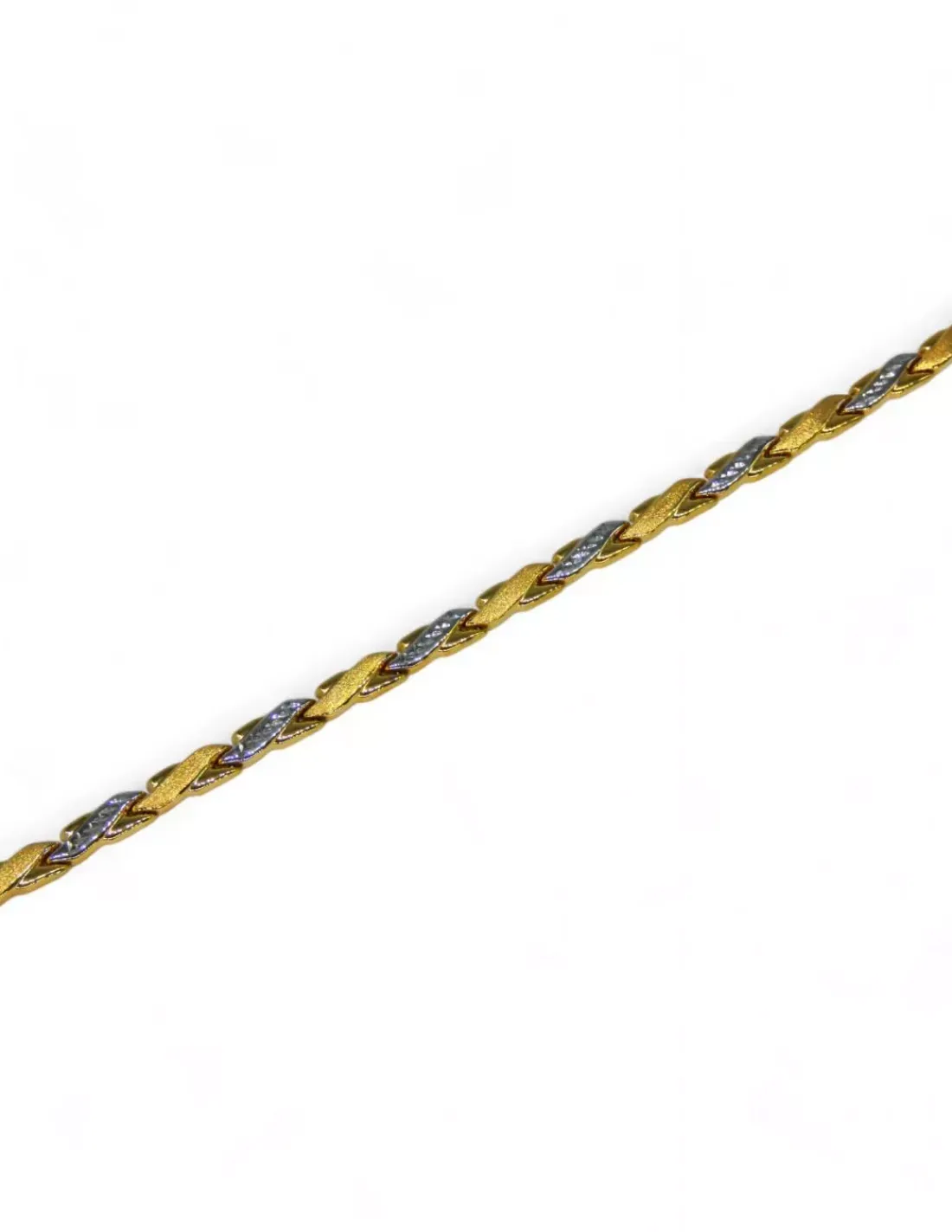 Fashion Pulsera semirrígida bicolor oro 18k - 19cm Pulseras De Plata | Pulseras De Oro