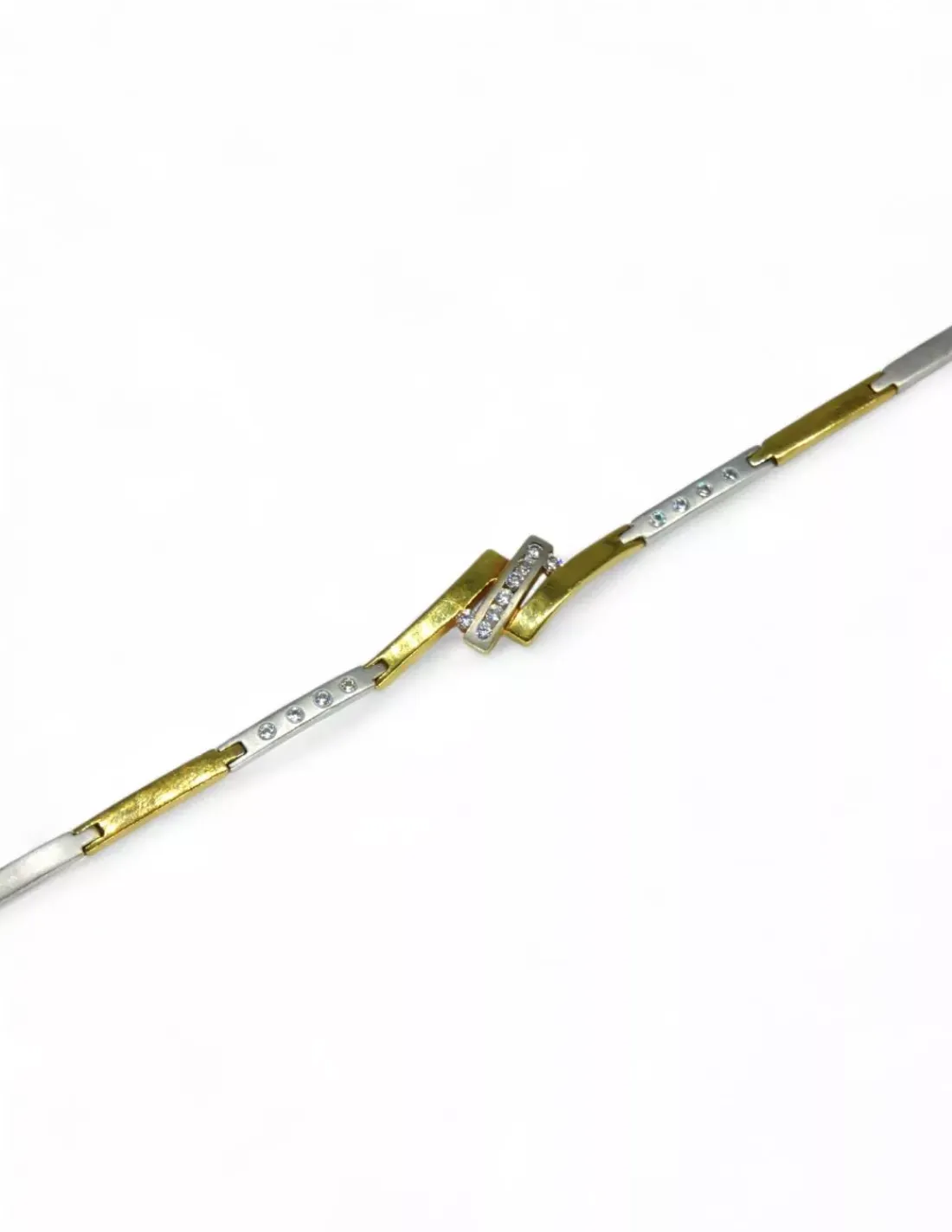 Best Sale Pulsera semirrígida bicolor oro18k - 18cm Cañas | Esclavas