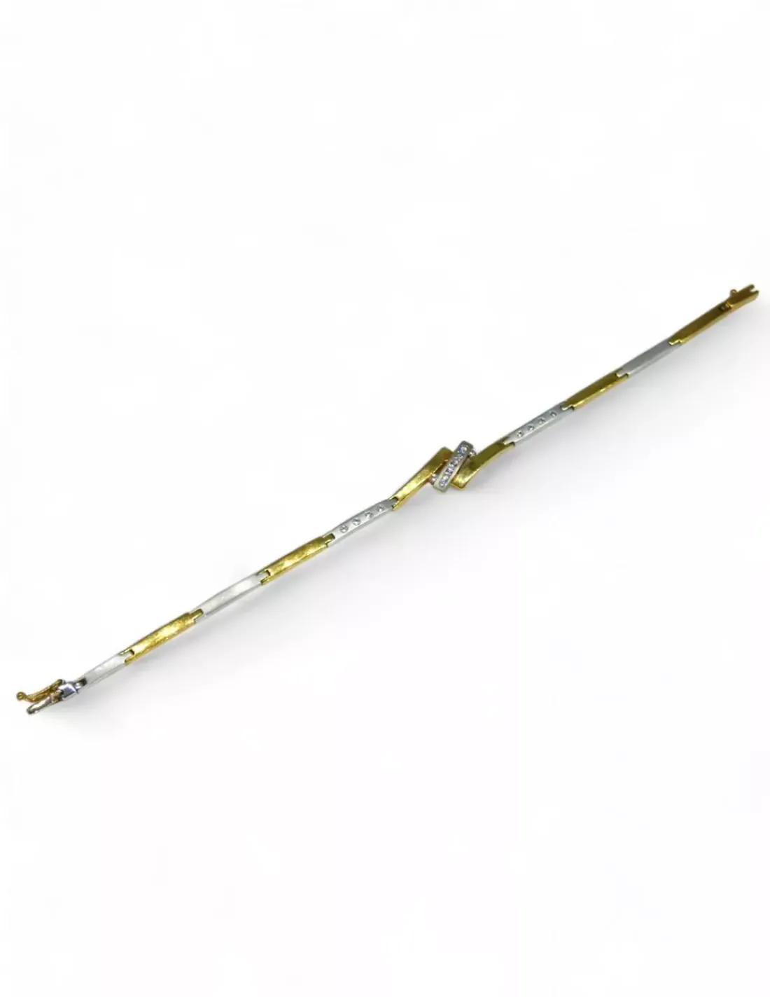 Best Sale Pulsera semirrígida bicolor oro18k - 18cm Cañas | Esclavas