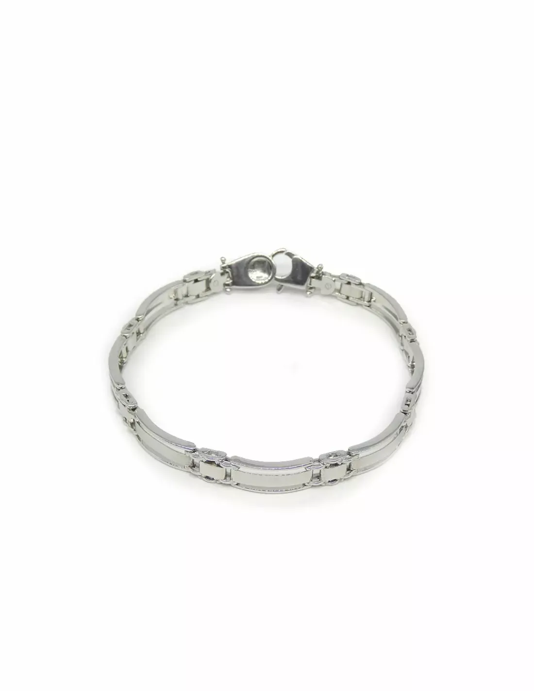 Discount Pulsera semirrígida brillo y mate oro blanco 18k - 20cm Pulseras De Plata | Pulseras De Oro