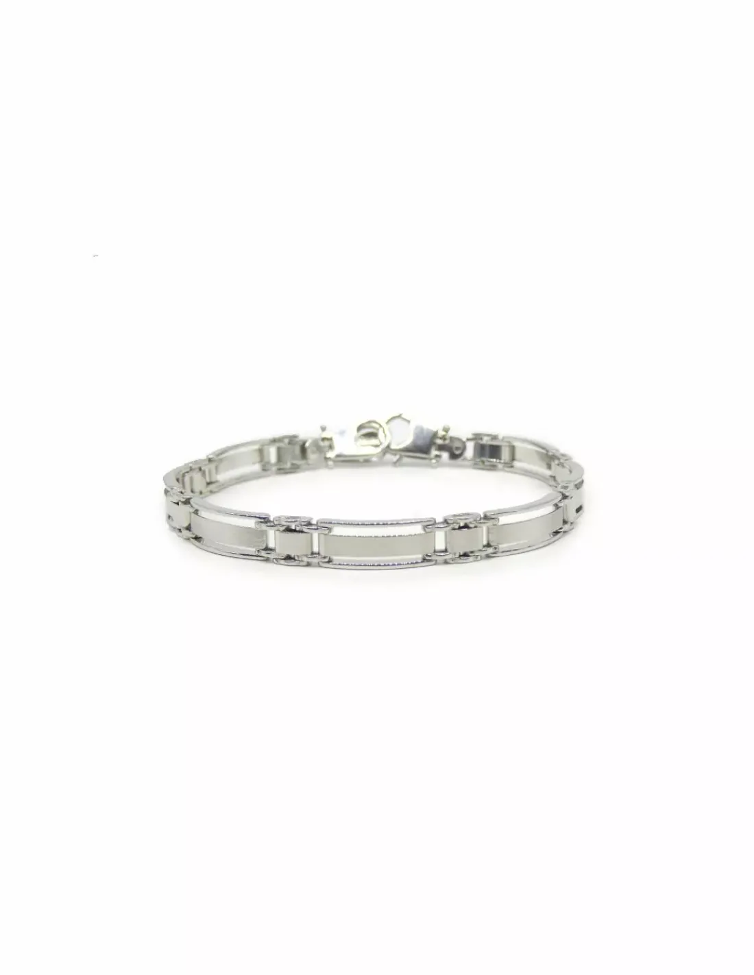Discount Pulsera semirrígida brillo y mate oro blanco 18k - 20cm Pulseras De Plata | Pulseras De Oro