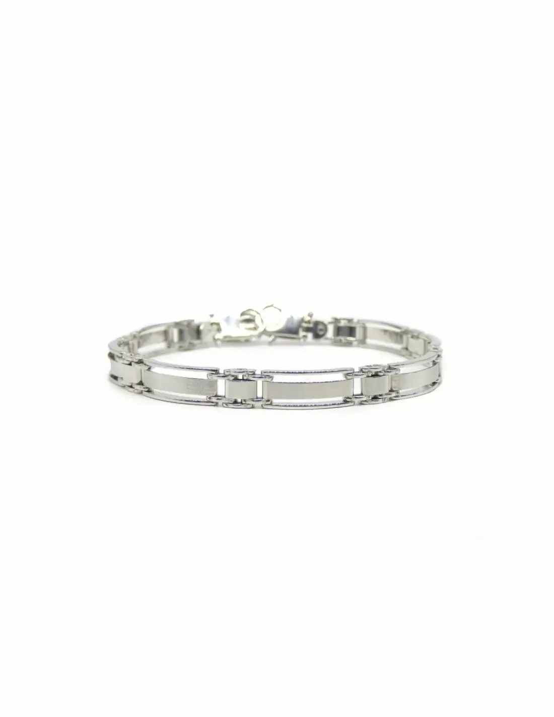 Discount Pulsera semirrígida brillo y mate oro blanco 18k - 20cm Pulseras De Plata | Pulseras De Oro
