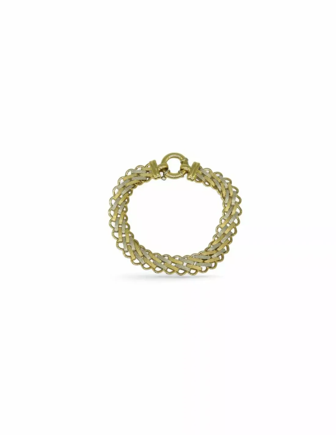 Best Sale Pulsera tapiz bicolor oro 18k - 19cm Pulseras De Plata | Pulseras De Oro