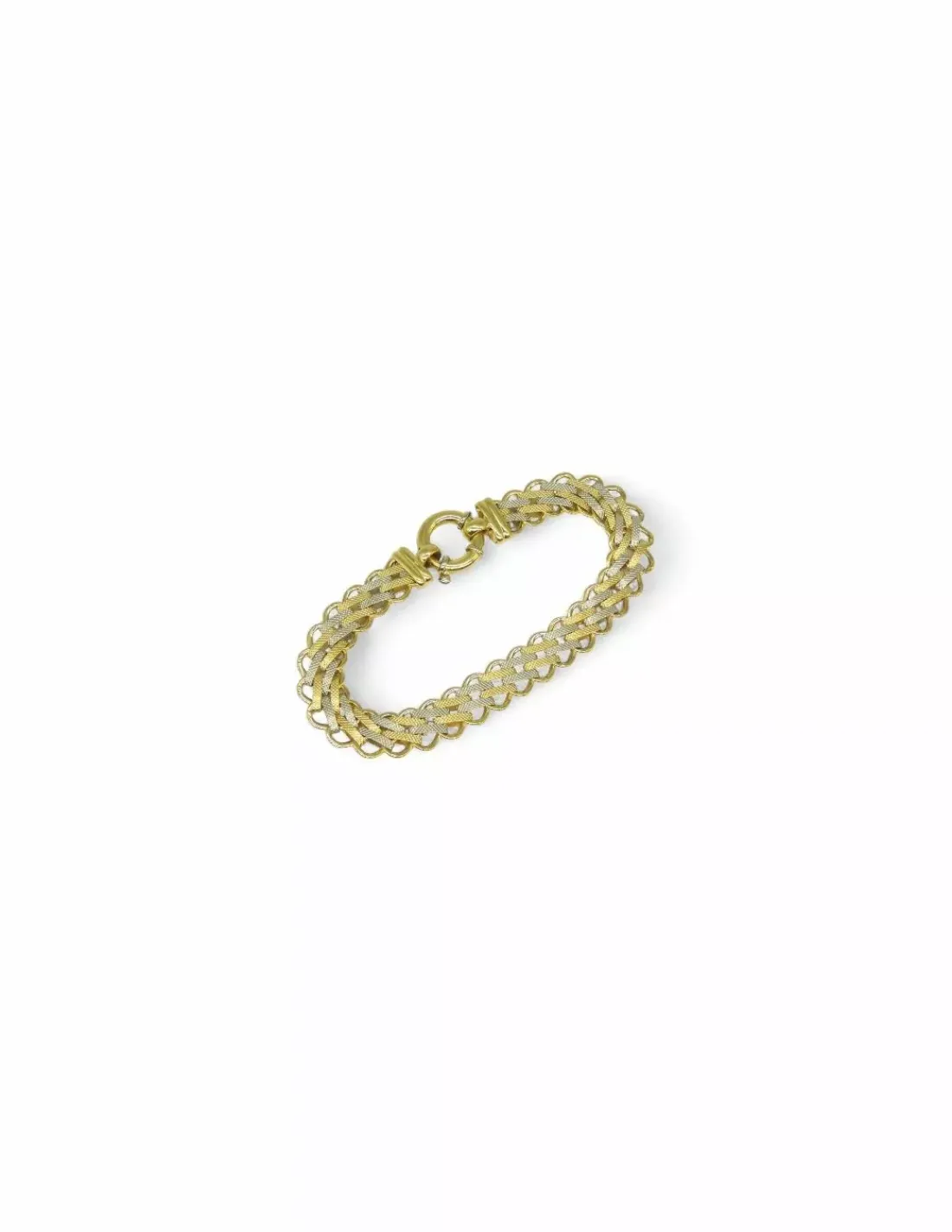 Best Sale Pulsera tapiz bicolor oro 18k - 19cm Pulseras De Plata | Pulseras De Oro