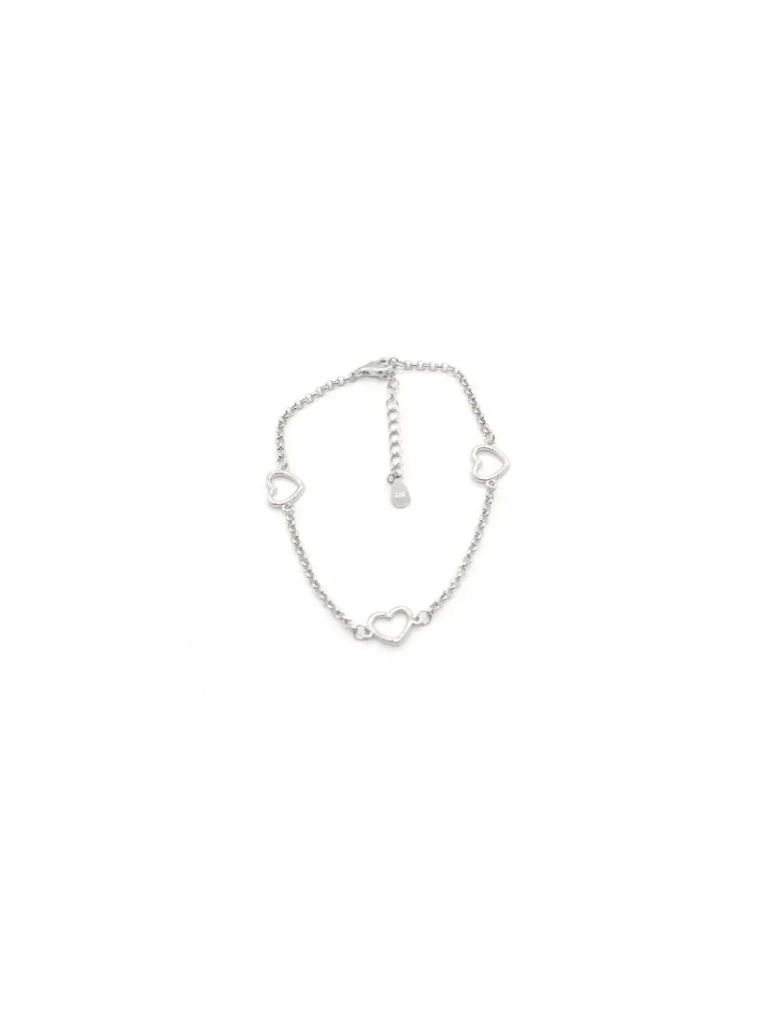 Best Sale Pulsera tres siluetas corazón plata 925 rodio - 17cm Pulseras De Oro Grabado | Pulseras De Oro