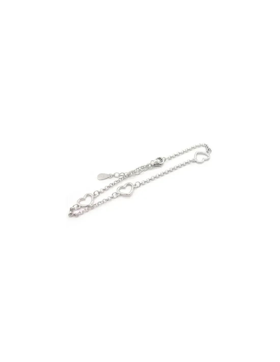 Best Sale Pulsera tres siluetas corazón plata 925 rodio - 17cm Pulseras De Oro Grabado | Pulseras De Oro