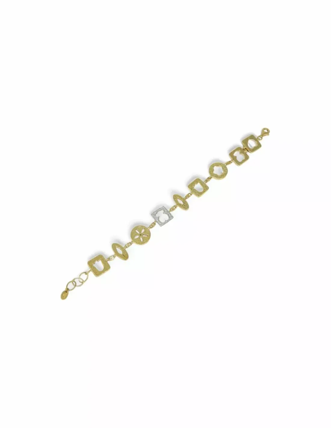 Outlet Pulsera tulipán oso flor Tous oro bicolor y diamantes - 20cm Pulseras Con Brillantes | Pulseras De Plata