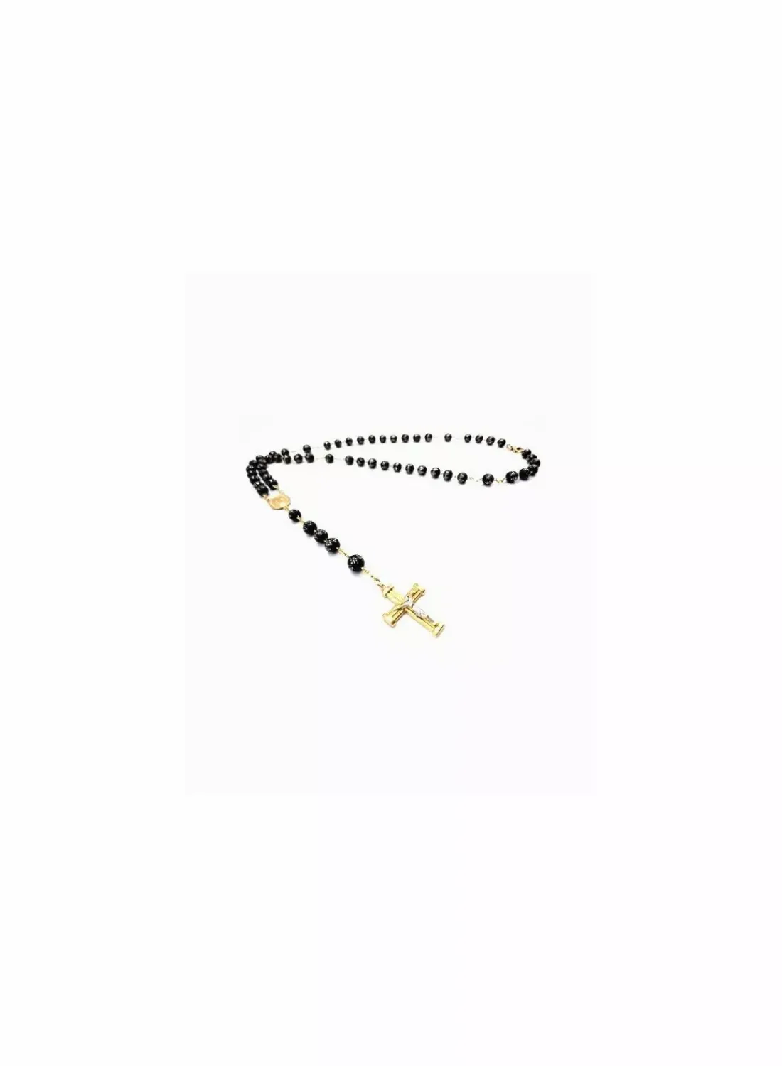 Outlet Rosario virgen Milagrosa y cruz cristo bicolor oro 18k - 49cm Gargantillas De Oro | Medalla De Cristo