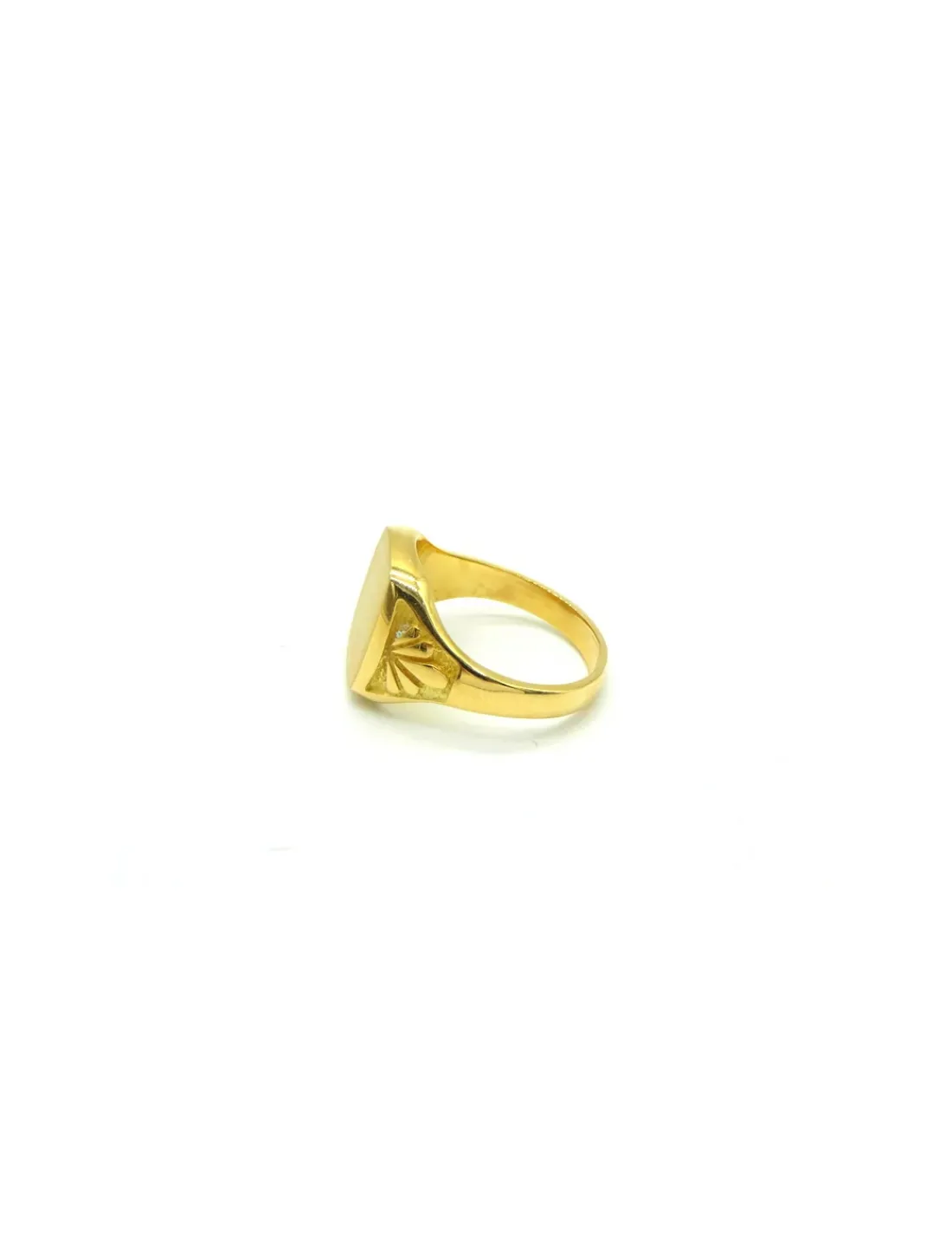 Cheap Sello caballero tallado en oro macizo placa satinada - T.25 Sellos | Anillos
