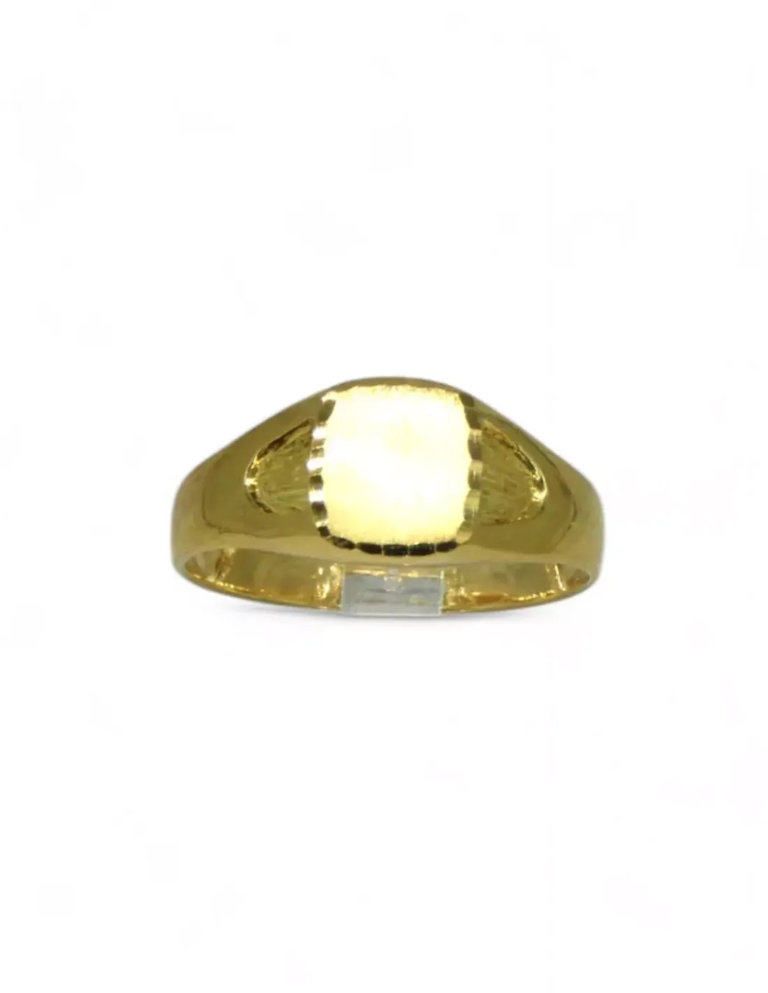 Cheap Sello cuadrado placa satinada lateral labrado oro 18k - T.18 Sellos | Anillos