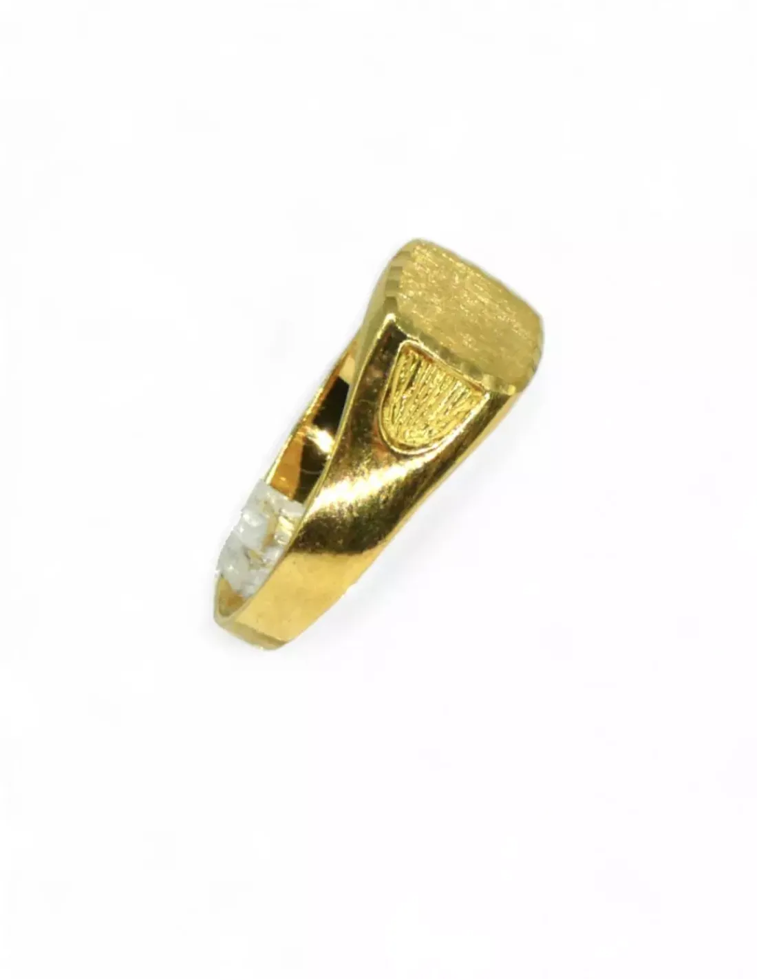 Cheap Sello cuadrado placa satinada lateral labrado oro 18k - T.18 Sellos | Anillos
