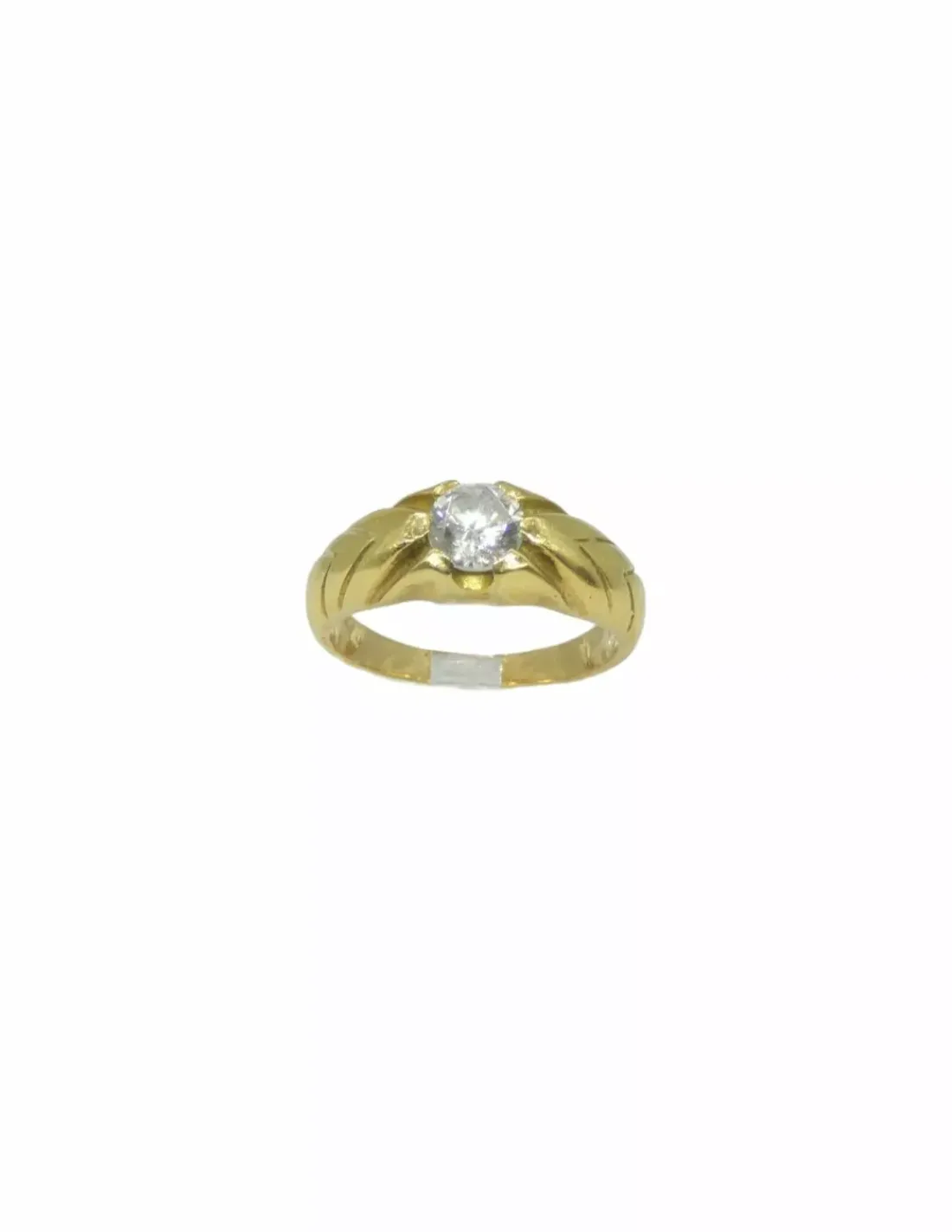 Clearance Solitario labrado espiga con circonita oro 18k - T.18 Anillos De Oro | Anillos