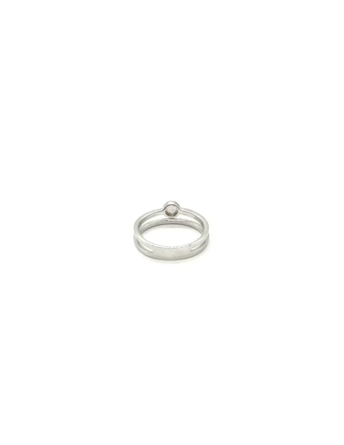 Discount Sortija dos bandas lisa y circonitas círculo plata rodiada Anillos De Plata | Anillos