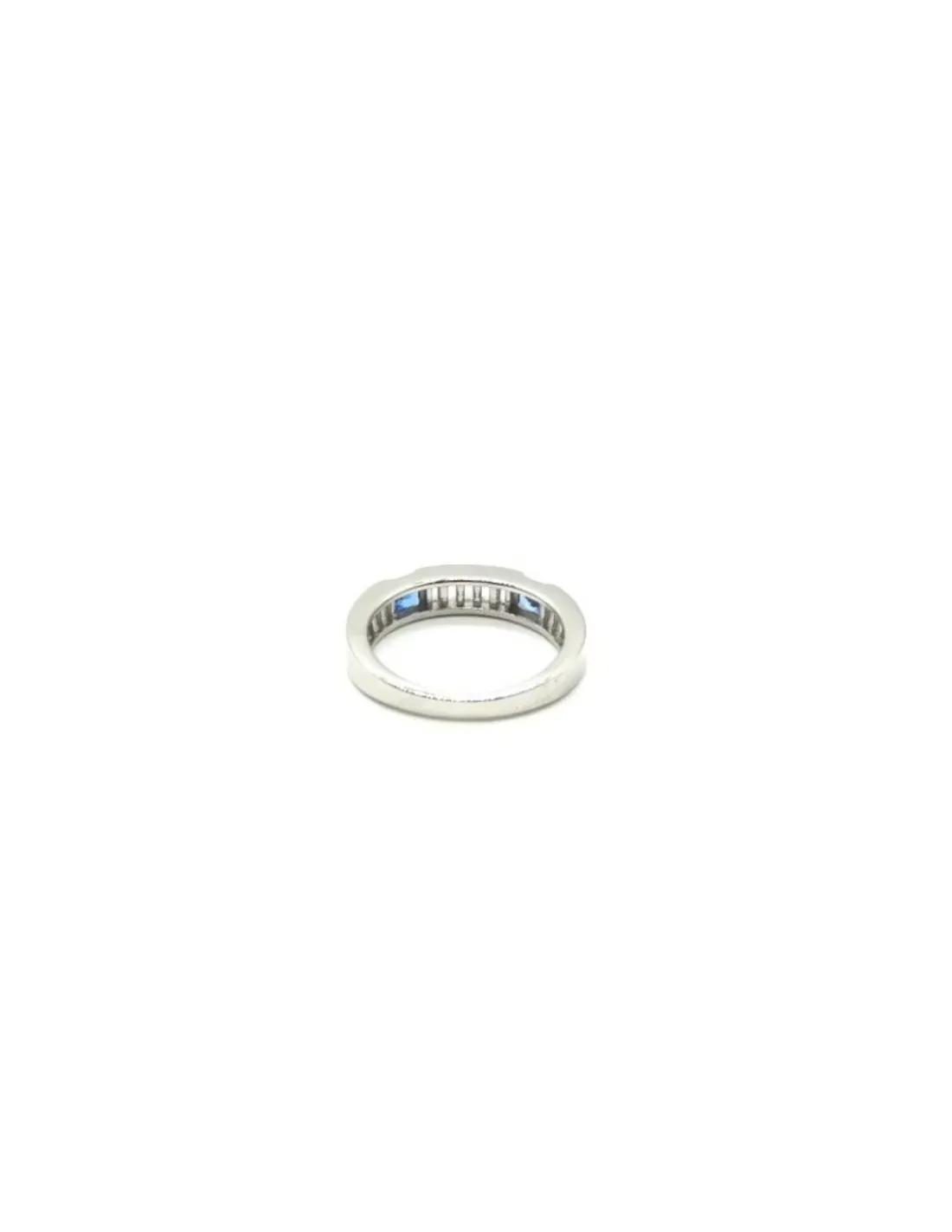 Online Sortija plata circonitas blancas y azul baguette Anillos De Plata | Anillos