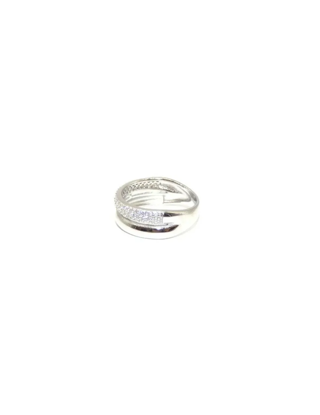 Store Sortija plata rodiada 2 bandas lisa y circonitas Anillos De Plata | Anillos