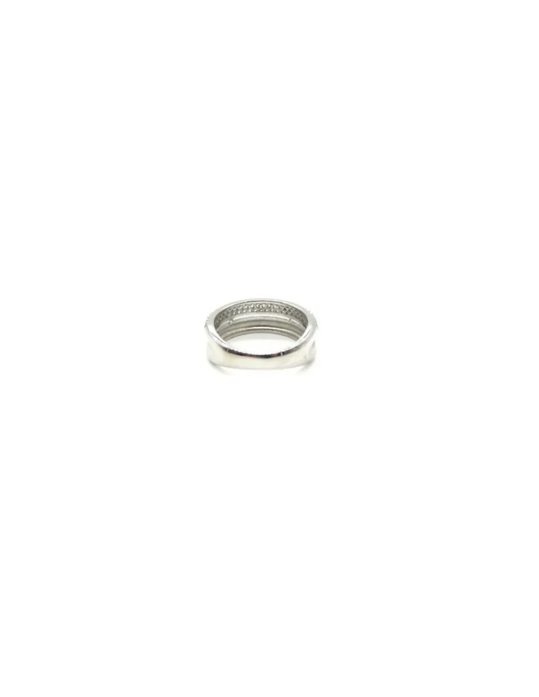Store Sortija plata rodiada 2 bandas lisa y circonitas Anillos De Plata | Anillos