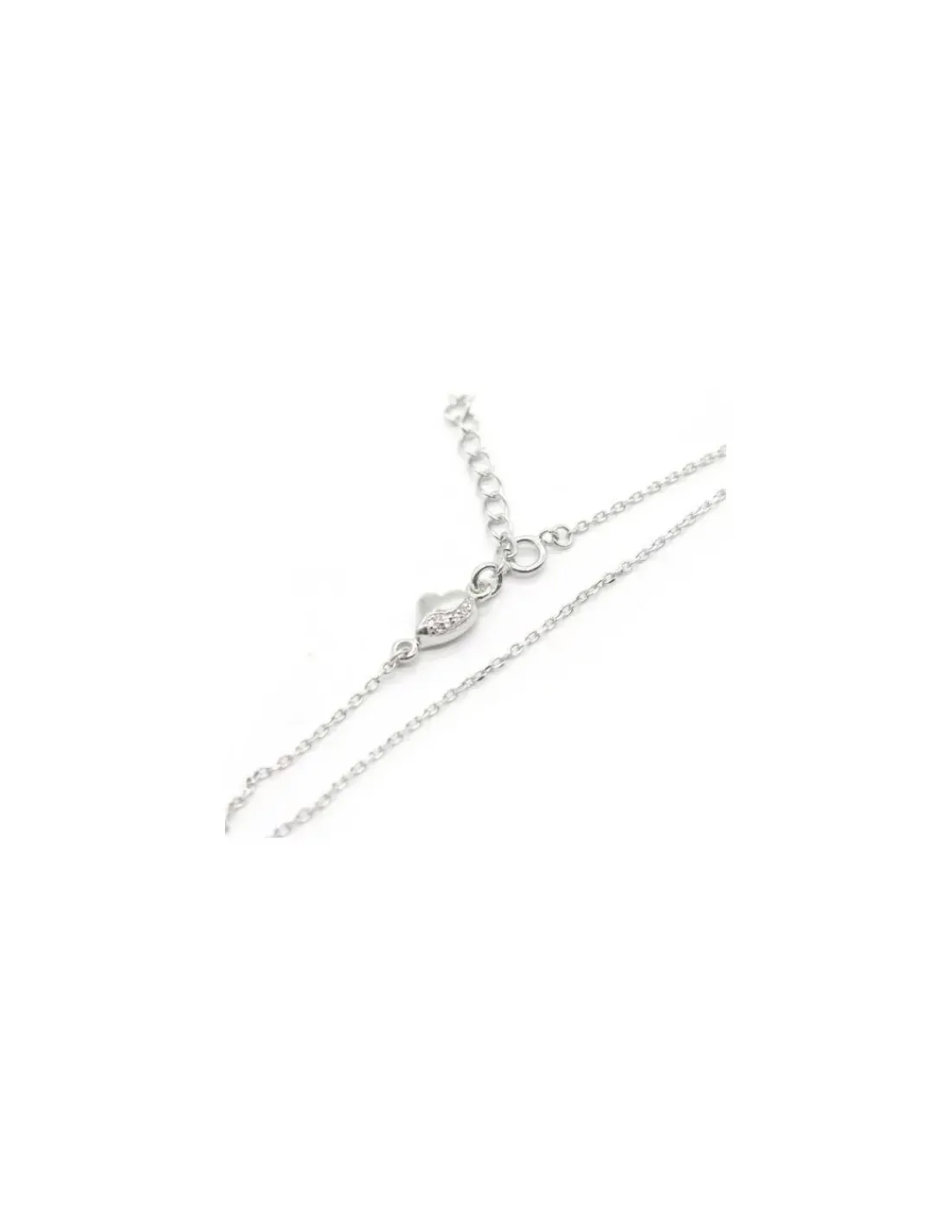 Online Tobillera forzada con corazón circonitas plata - 20cm Más Joyas