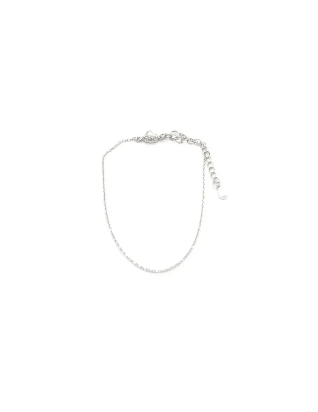 Online Tobillera forzada con corazón circonitas plata - 20cm Más Joyas